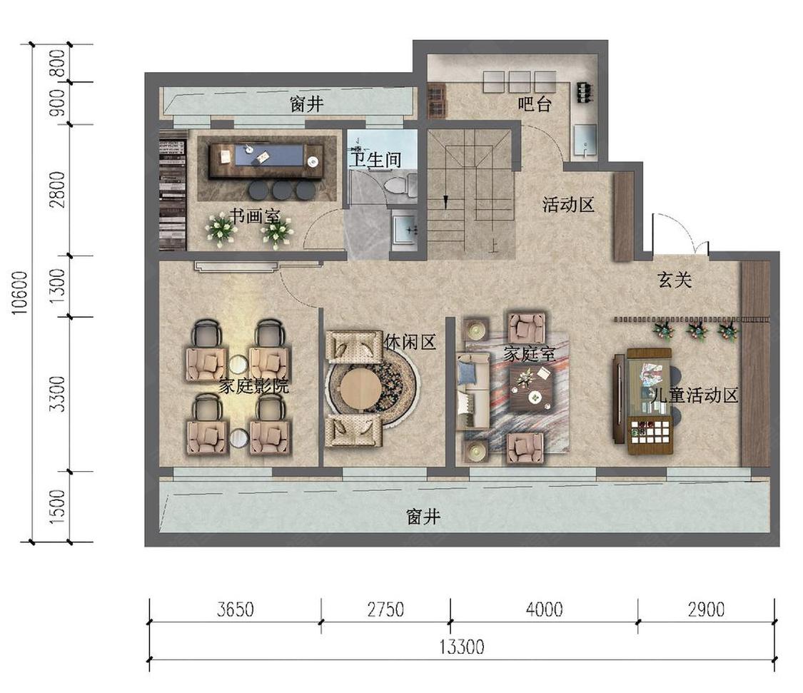 住总如院3室2厅2卫户型图