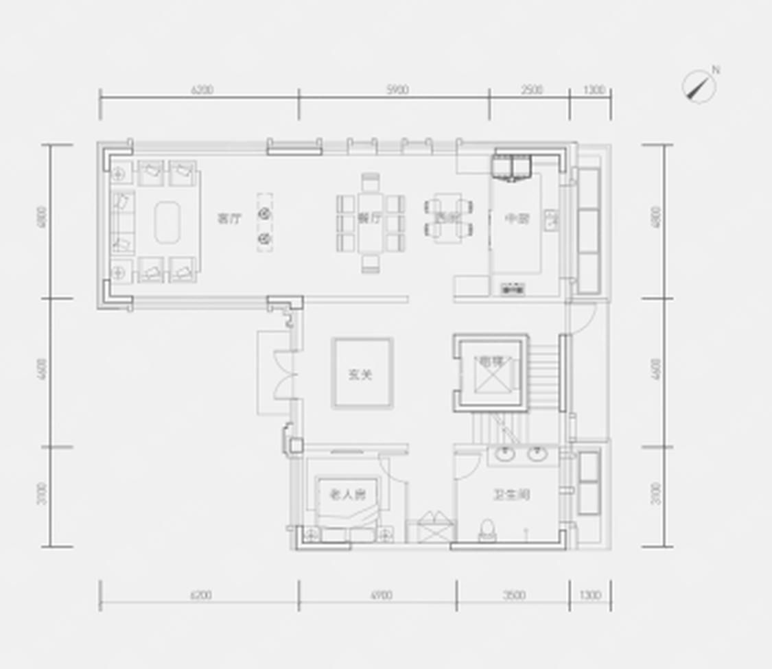 优山美地D区4室2厅5卫户型图